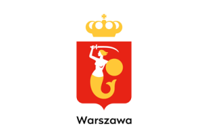 Logotyp Miasta Stołecznego Warszawy: herb z syrenką